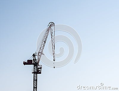 Modern construction crane with serious drooping problem Stock Photo