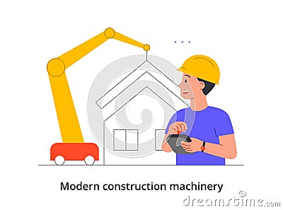 Modern construction machinery concept Vector Illustration