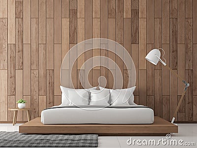 Modern contemporary bedroom interior 3d rendering image. Stock Photo