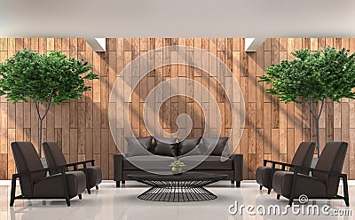 Modern contemporary living room interior 3d rendering image Stock Photo