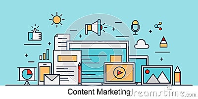 Modern content marketing concept Vector Illustration