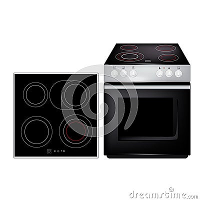 Modern cooker with above view siolated Stock Photo