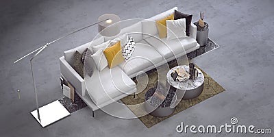 Modern corner sofa Stock Photo