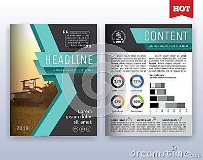 Modern corporate business flyer layout design Vector Illustration