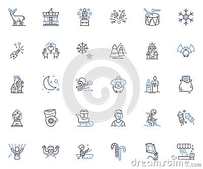Modern corporation line icons collection. Globalization, Technological, Innovation, Efficiency, Collaboration Vector Illustration