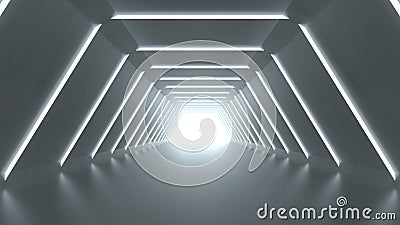 Modern corridor abstract sci-fi 3D render Stock Photo