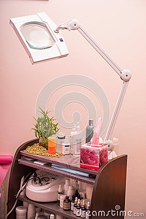 Modern cosmetology equipment in healthy beauty spa Stock Photo