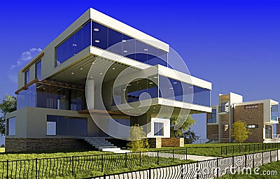 Modern cottage Stock Photo