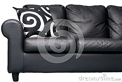 Black couch Stock Photo