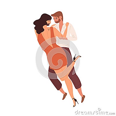 Modern couple of transgender and skoliosexual man. Intimacy between LGBT romantic and sexual partners. Enamored LGBTQ Vector Illustration