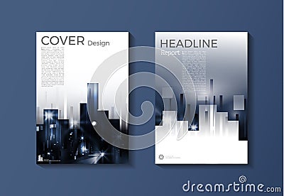 Modern cover blue template, design, annual report, magazine and Stock Photo