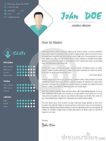 Modern cover letter with design elements Vector Illustration