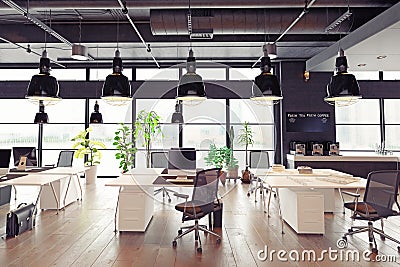 Modern cozy loft office Stock Photo