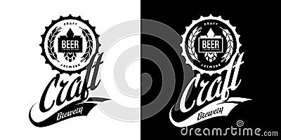 Modern craft beer drink isolated vector logo sign branding for brewery, pub, brewhouse or bar Vector Illustration