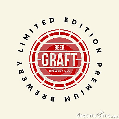 Modern craft beer drink vector logo sign for bar, pub or brewery, isolated on dark background. Vector Illustration