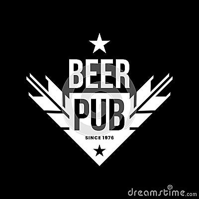 Modern craft beer drink vector logo sign for bar, pub, store, brewhouse or brewery isolated on black background Vector Illustration