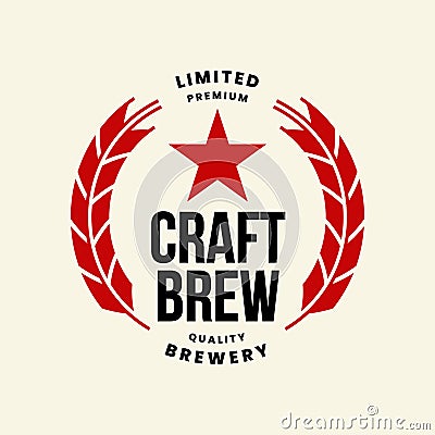 Modern craft beer drink vector logo sign for bar, pub, store, brewhouse or brewery isolated on light background. Vector Illustration