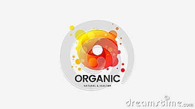 Ring organic vector logo sign for corporate identity. Logotype emblem illustration. Fashion colorful badge design layout. Vector Illustration