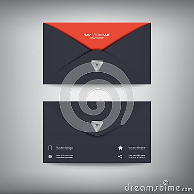 Modern creative business card template in envelope Vector Illustration