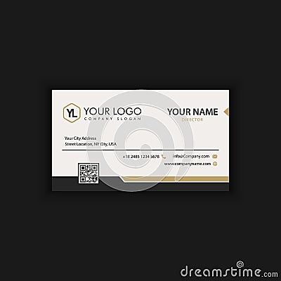 Modern Creative and Clean Business Card Template with gold dark Vector Illustration