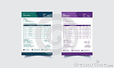 Modern Creative invoice Template Design.Professional Vector Business Invoice Vector Illustration