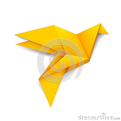 Modern Creative Origami Bird Logo and Icon Vector Illustration