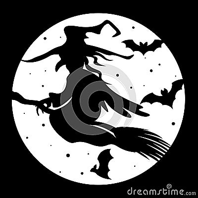 Modern creative witch logo. Halloween. Vector Illustration