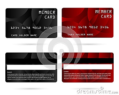 Modern credit card, business VIP card, member card Vector Illustration