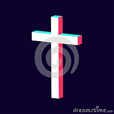 Modern cross icon made in 3d isolated Stock Photo