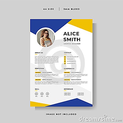 Modern Curriculum Vitae design template vector Vector Illustration