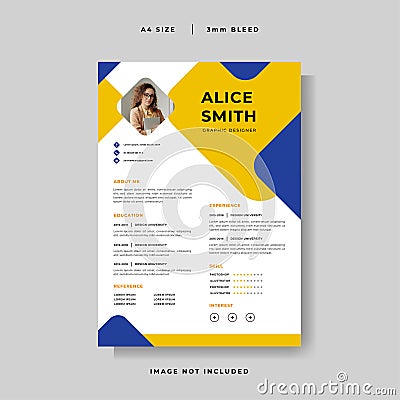 Modern Curriculum Vitae design template vector Vector Illustration