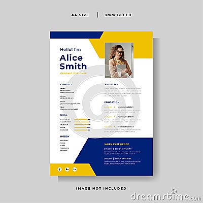 Modern Curriculum Vitae design template vector Vector Illustration