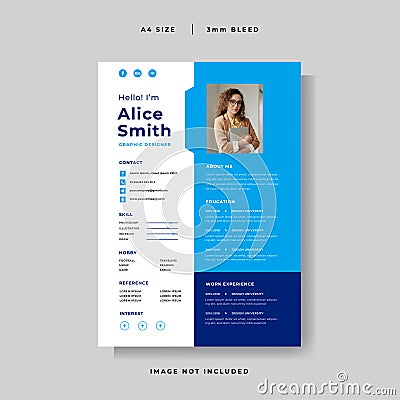 Modern Curriculum Vitae design template vector Vector Illustration