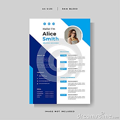 Modern Curriculum Vitae design template vector Vector Illustration