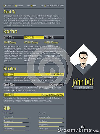curriculum cool template vitae Stock Curriculum With Vitae Modern Dark Resume Background