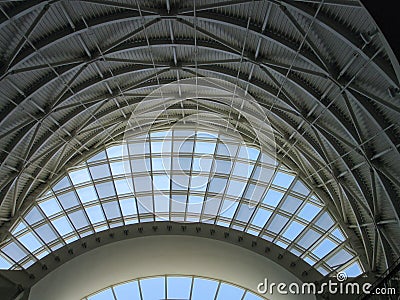 Modern curved arch window and ceiling indoor Stock Photo