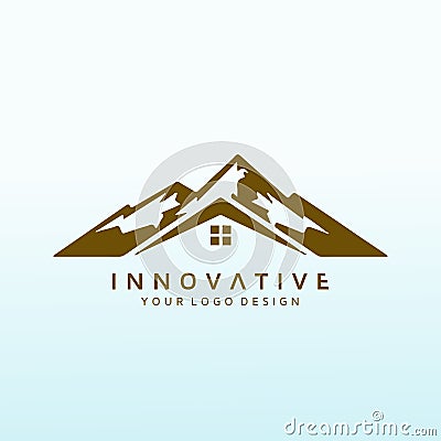 Modern Custom Home Builders Logo Vector Illustration