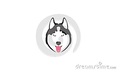 Modern cute head dog siberian husky logo vector icon illustration design Vector Illustration