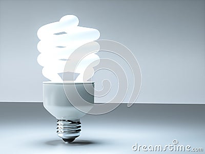Modern 3D cfl lightbulb design Stock Photo