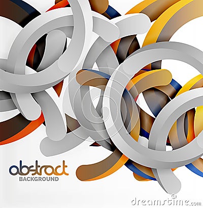 Modern 3d geometrical style background, arch circular lines Vector Illustration