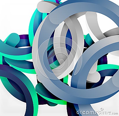 Modern 3d geometrical style background, arch circular lines Vector Illustration