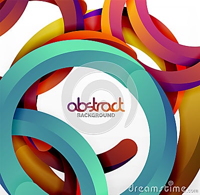 Modern 3d geometrical style background, arch circular lines Vector Illustration