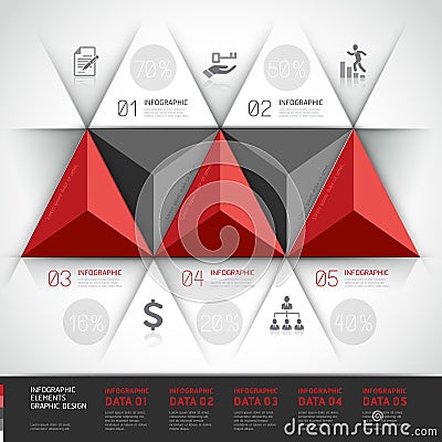 Modern 3d, infographics business triangle. Vector Illustration