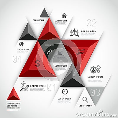 Modern 3d infographics business triangle. Vector Illustration