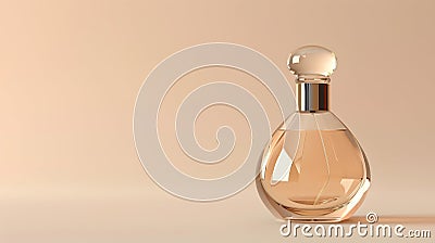 Modern 3D Render of Blank Perfume Bottle Model Isolated on Solid Color Background. This is AI generative image. Stock Photo