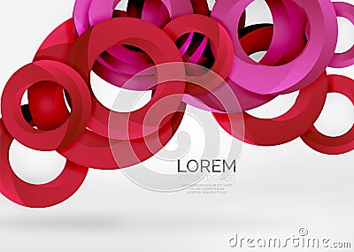 Modern 3d ring vector abstract background Vector Illustration