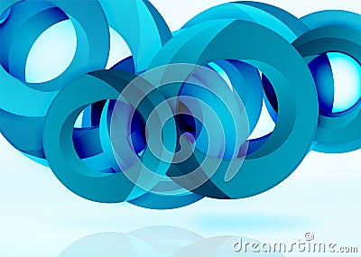 Modern 3d ring vector abstract background Vector Illustration