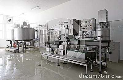 Modern dairy factory Stock Photo