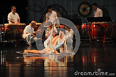 Modern dance and percussion band Editorial Stock Photo