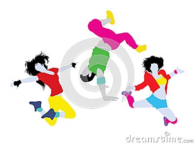 Modern Dance Silhouette Vector Illustration